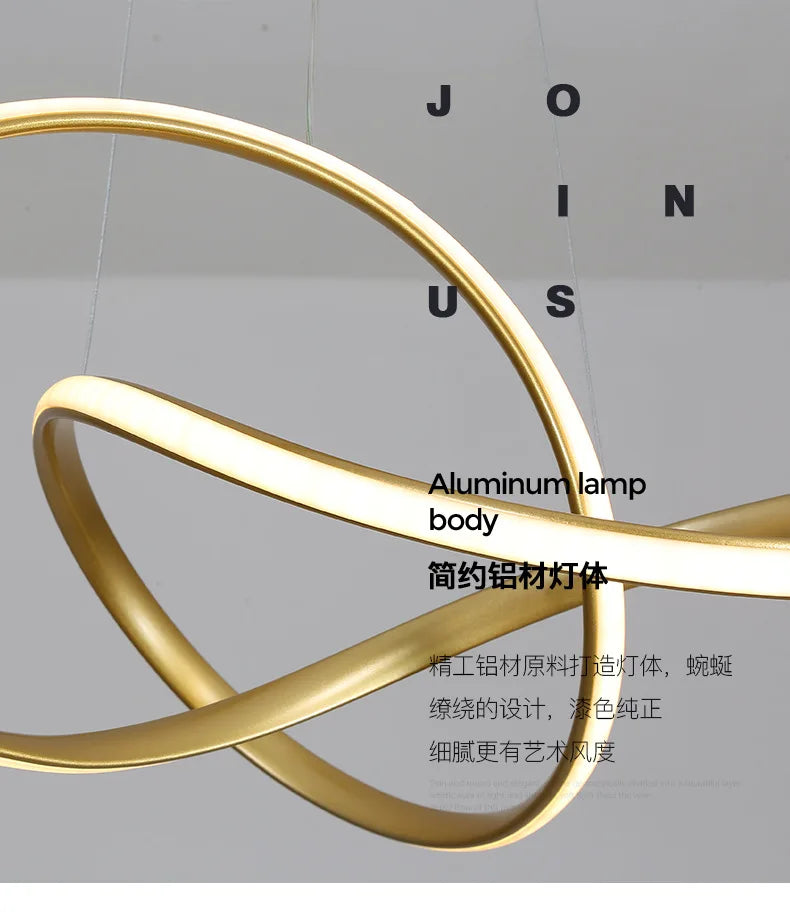 Suspension nordique moderne en aluminium pour salle à manger et hôtel