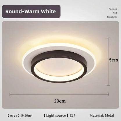 Plafonnier LED métal doré design nordique moderne pour couloir