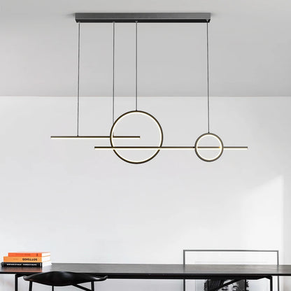 Suspension LED QIYIMEI en aluminium, lumière chaude pour salon et salle à manger