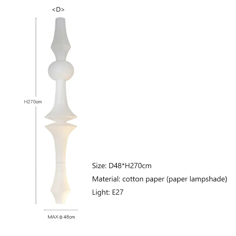 Suspension Akari en papier de riz blanc, lampe japonaise pour salle à manger et escalier