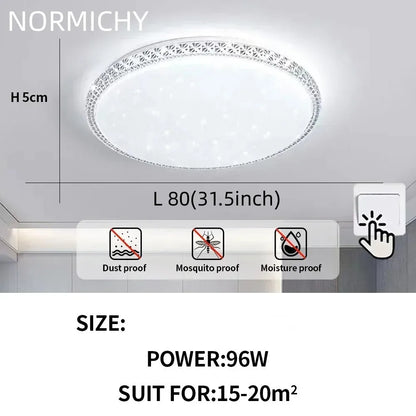 Plafonnier LED moderne design diamant blanc lumière chaude pour salon et chambre