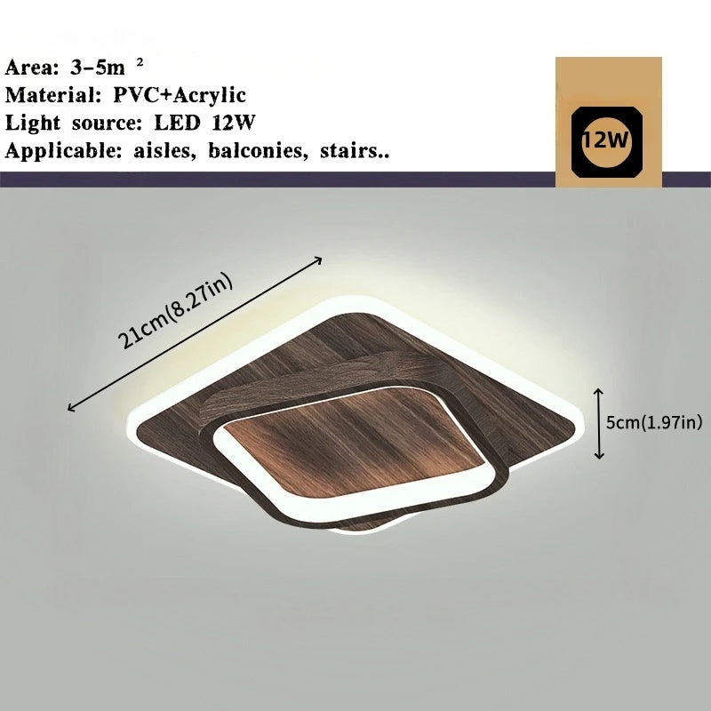 Plafonnier LED métal doré design nordique moderne pour couloir