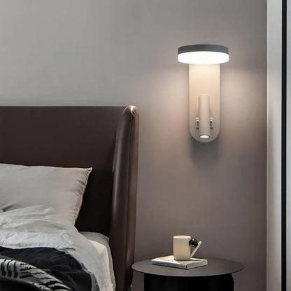 Applique Murale LED Design Moderne en Aluminium avec Interrupteur Rotatif Noir et Blanc