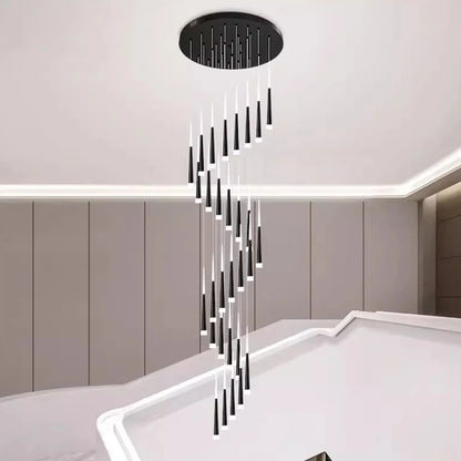 Suspension LED moderne en alliage pour escalier et salon, lumière chaude réglable