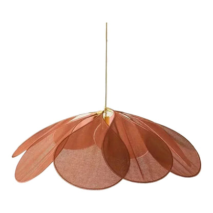 Suspension LED fleur en tissu coloré pour salon et salle à manger, lumière chaleureuse