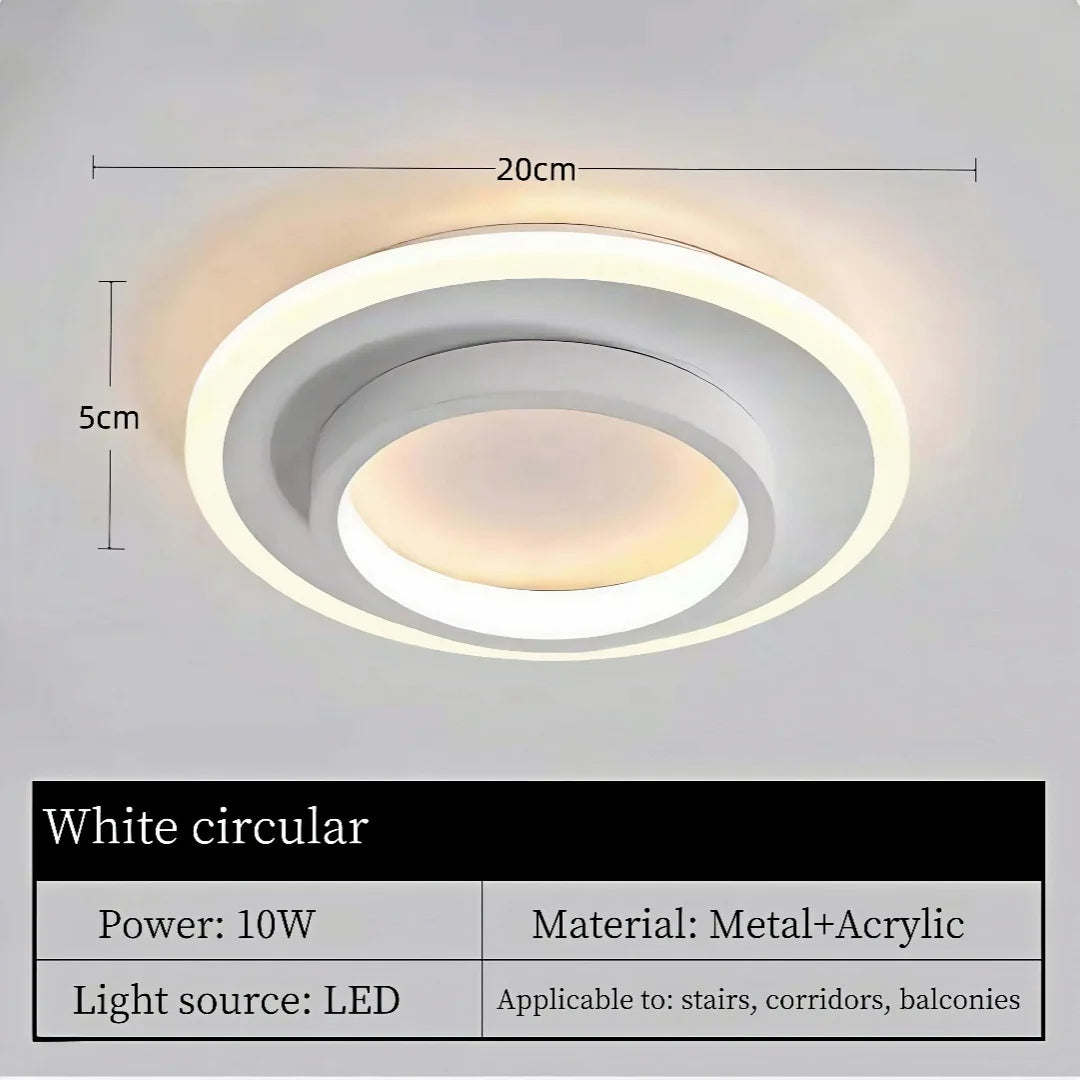 Plafonnier LED métal doré design nordique moderne pour couloir