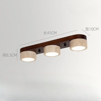 Plafonnier LED en bois de frêne et noyer pour salon et couloir