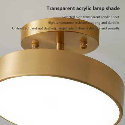 Plafonnier LED moderne rond en cuivre noir or, lumière dimmable pour chambre et salon