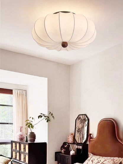 Plafonnier Vintage en Soie Style Japonais Wabi Sabi, Lumière Chaude pour Chambre et Salle à Manger