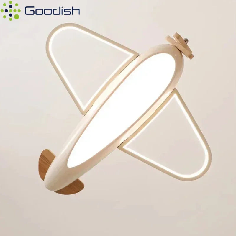 Suspension lustre LED moderne avion, lumière chaude pour chambre enfant