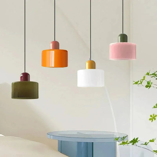 Suspension en verre coloré nordique LED pour ambiance cosy et décor intérieur