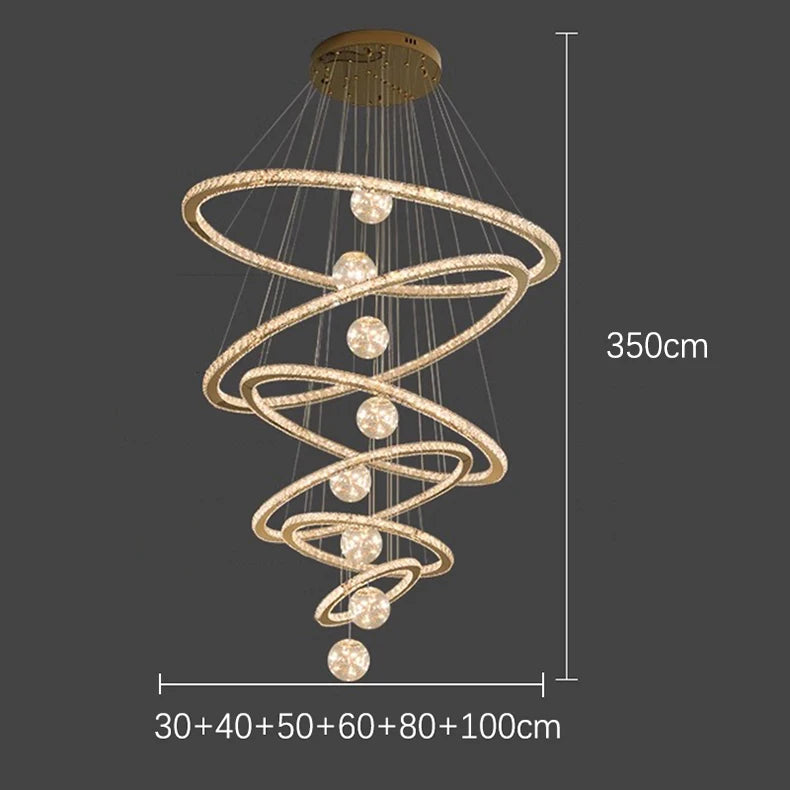 Lustre moderne en cristal nordique à lumière LED pour salon élégant