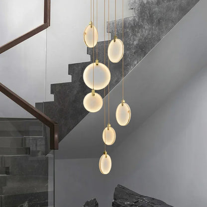 Suspension LED en Marbre Design Moderne, Luminaire pour Salon et Salle à Manger