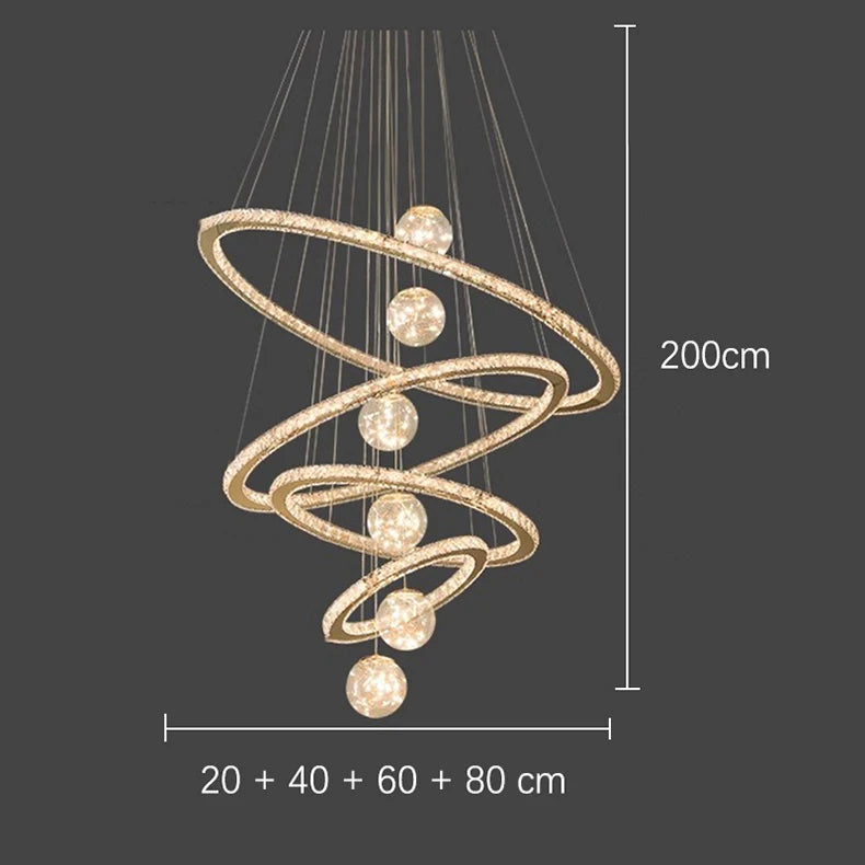 Lustre moderne en cristal nordique à lumière LED pour salon élégant
