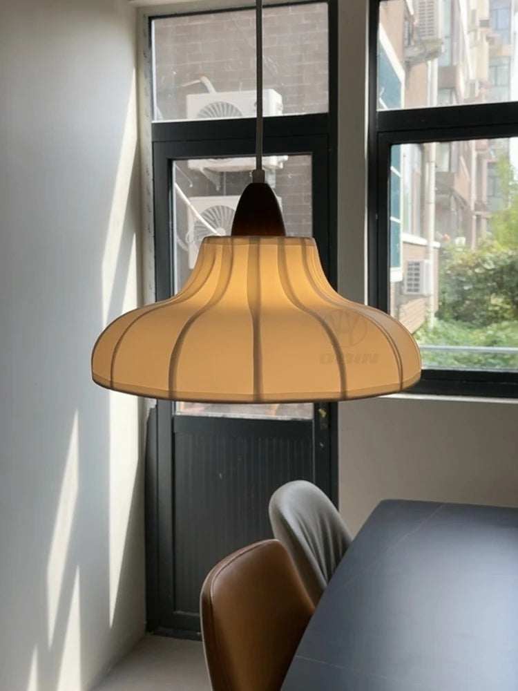 Suspension moderne en tissu Wabi-Sabi, éclairage cosy pour intérieur