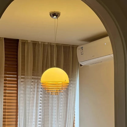 Suspension Bauhaus en acrylique, lumière chaude d’ambiance, style moderne