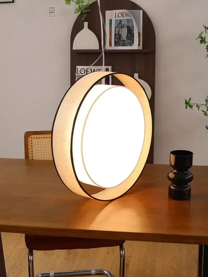 Plafonnier LED Circulaire en Tissu, Luminaire Décoratif pour Salon et Chambre