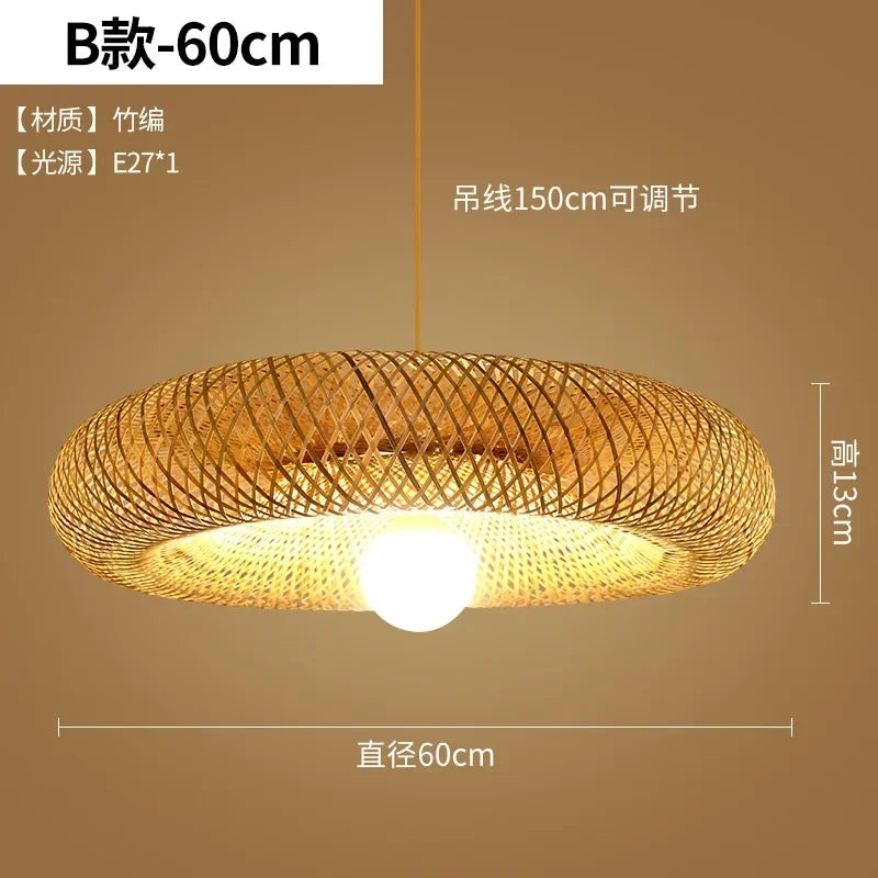 Suspension tressée main en rotin et bambou pour ambiance cosy