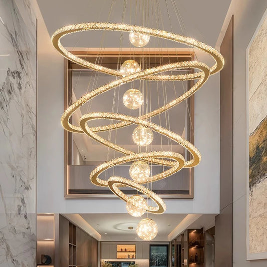 Lustre moderne en cristal nordique à lumière LED pour salon élégant