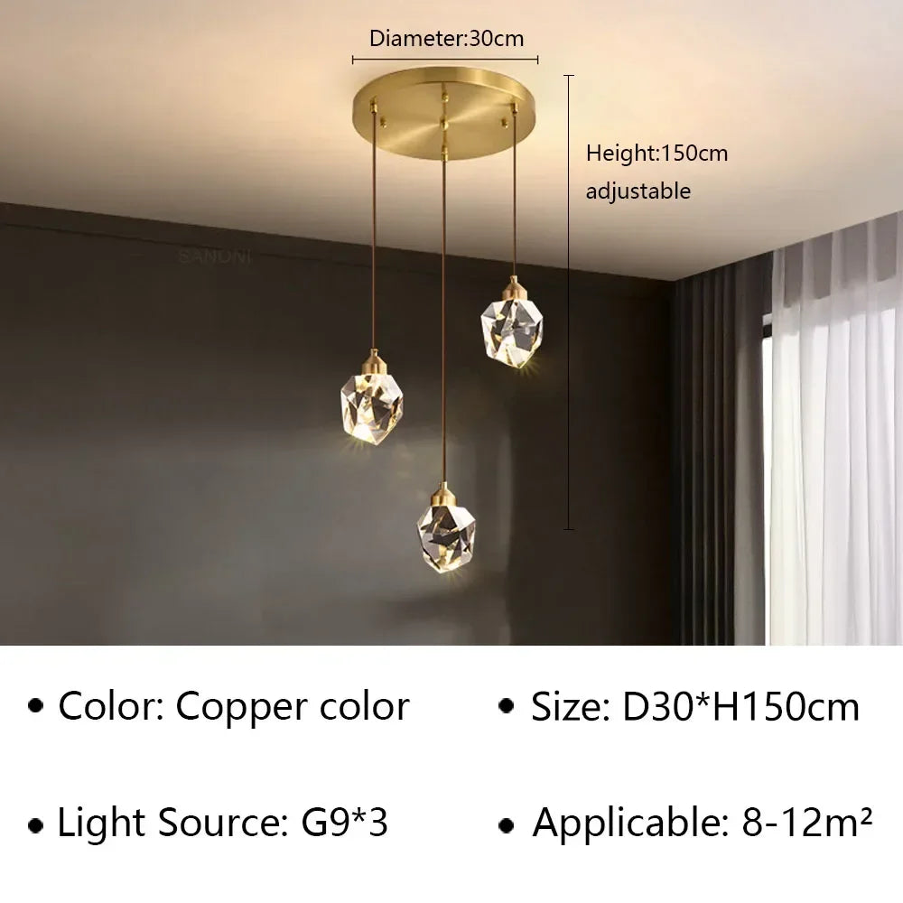 Suspension LED moderne en acrylique pour salon et salle à manger