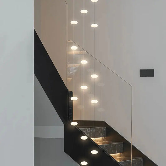 Suspension Plafonnier Nordique Minimaliste en Aluminium LED pour Villa et Escalier