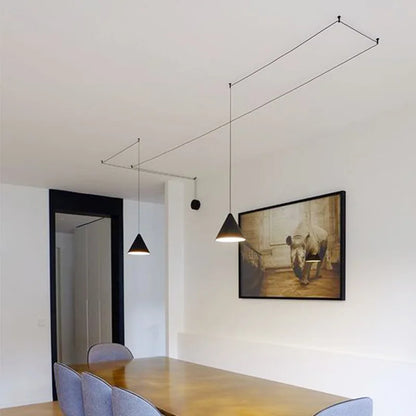 Suspension moderne en aluminium avec lumière chaude pour salon et chambre
