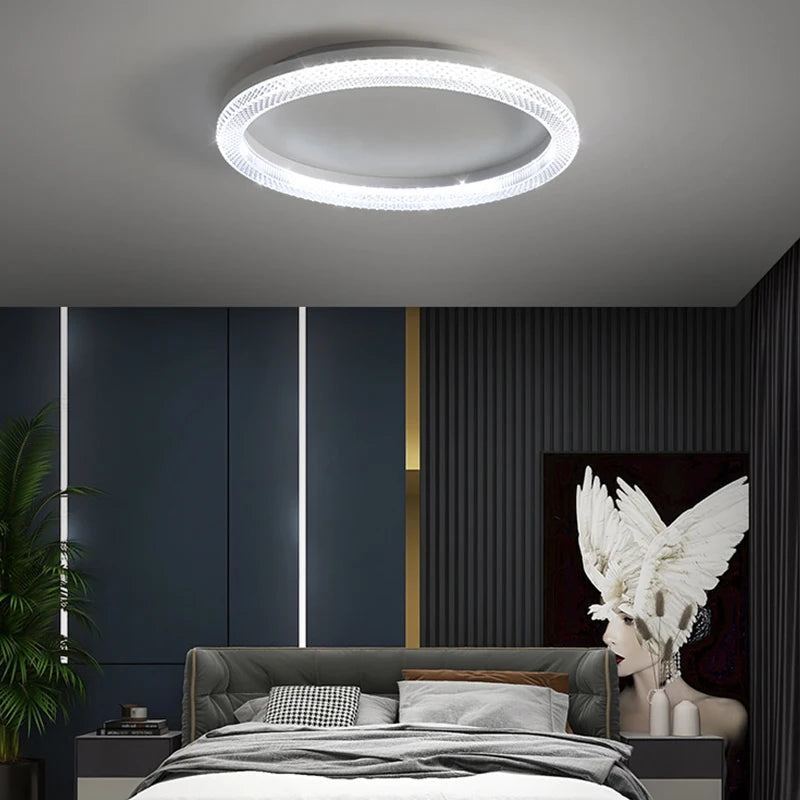 Plafonnier LED Design Nordique en Métal Doré, Luminaire Dimmable pour Chambre et Cuisine