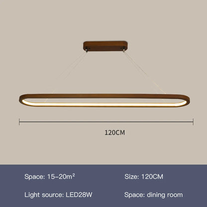 Suspension LED en bois design moderne, lumière blanche pour intérieur cosy
