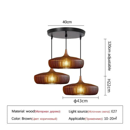Suspension Clava Dine en bois design vintage pour intérieur cosy