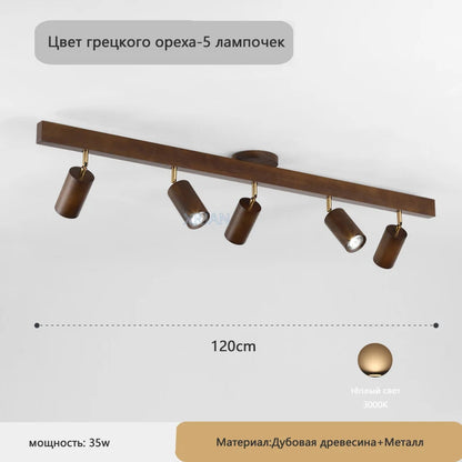 Plafonnier japonais en bois à lumière réglable pour salon et couloir