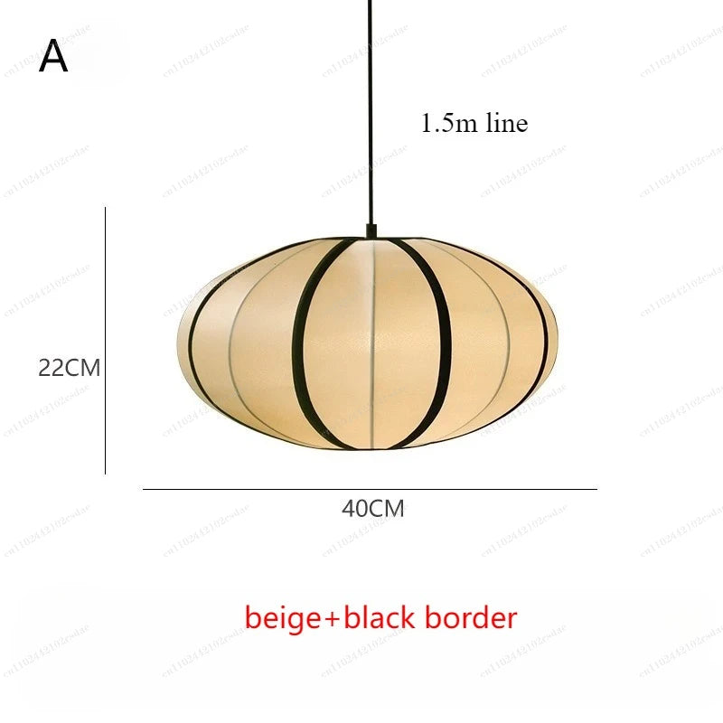 Suspension lanterne en soie Zen style japonais médiéval pour salon