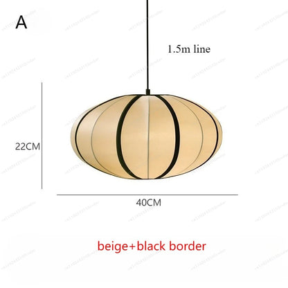 Suspension lanterne en soie Zen style japonais médiéval pour salon