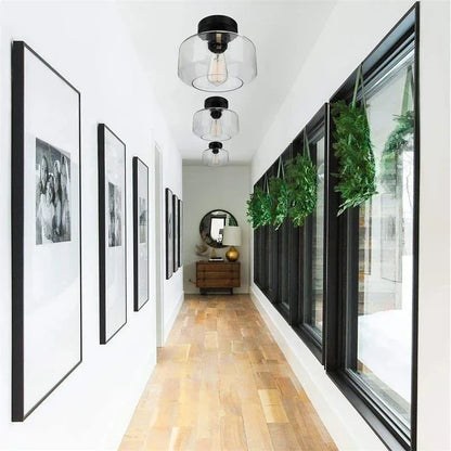 Plafonnier LED en verre design nordique moderne pour intérieur élégant