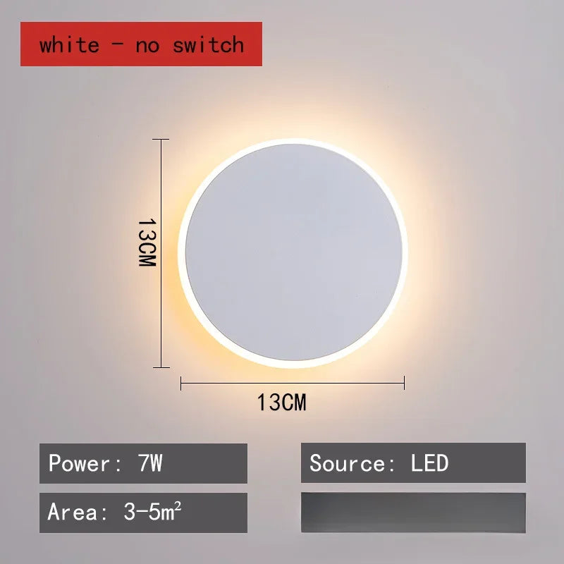 Applique Murale Ronde Nordique Moderne en Fer, Lumière Chaude Ambiance Cosy