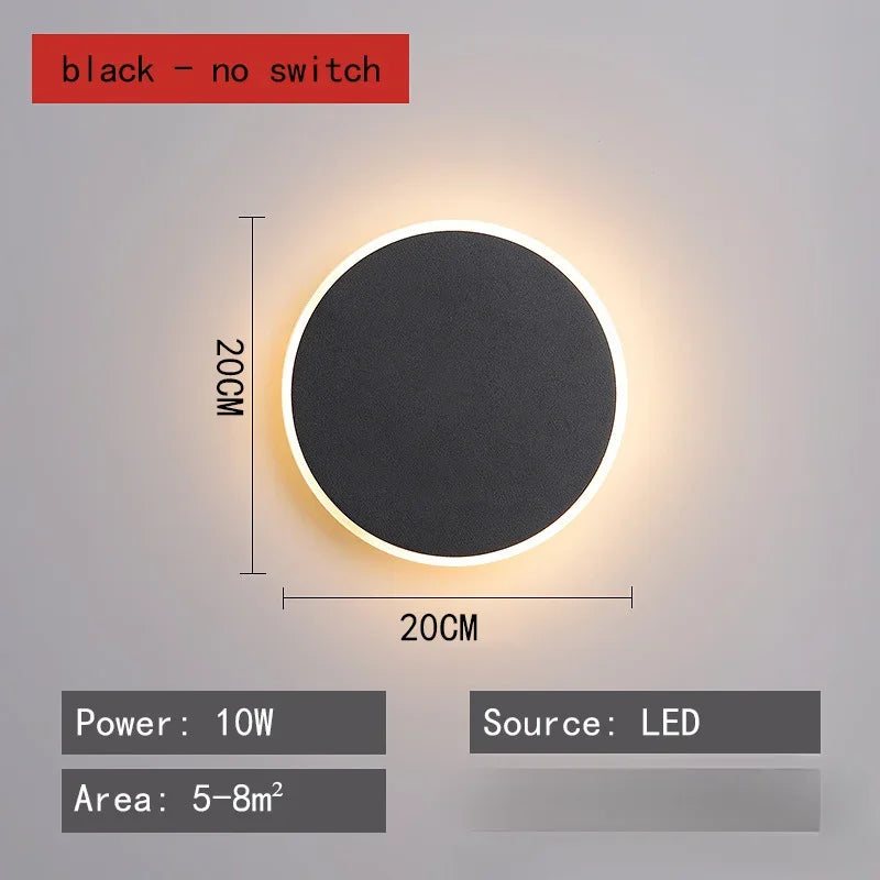 Applique Murale Ronde Nordique Moderne en Fer, Lumière Chaude Ambiance Cosy