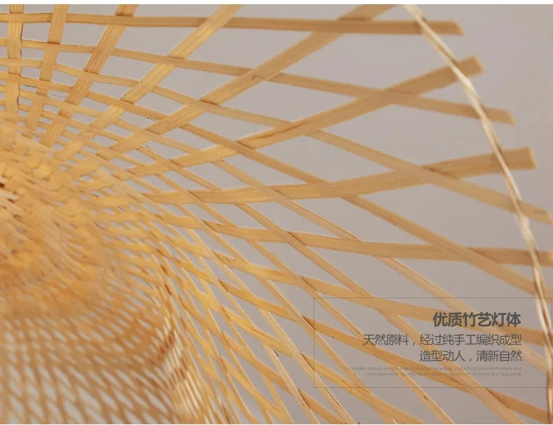Suspension Décorative en Bambou Tressé à Main, Ambiance Chaleureuse