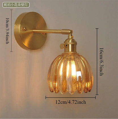 Applique Murale Moderne en Verre à Fleurs LED pour Chambre et Bureau