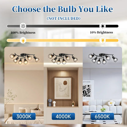 Plafonnier LED E27 en fer, angle réglable, design contemporain pour intérieur