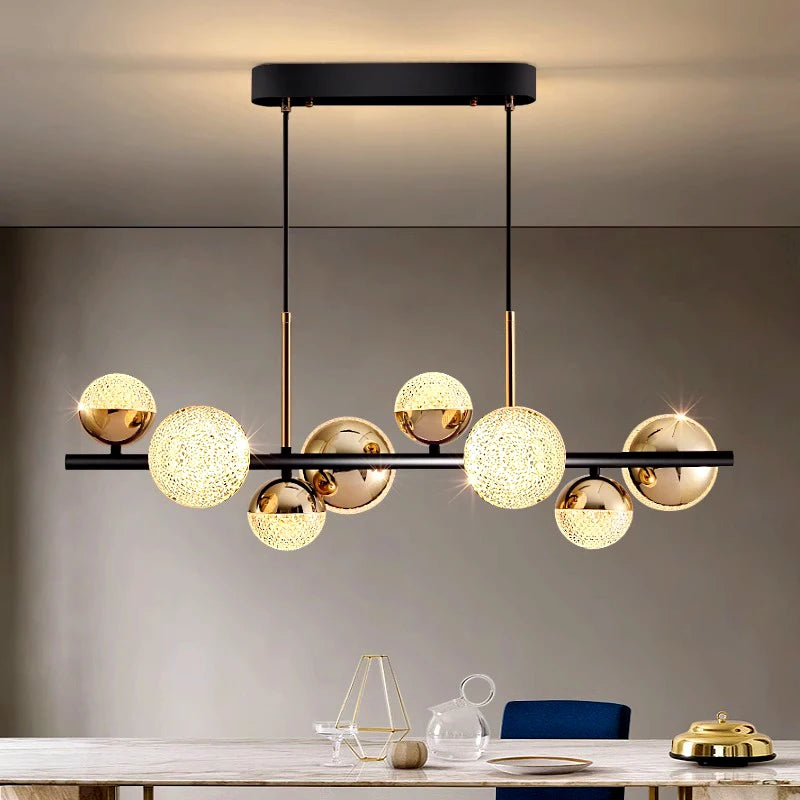 Suspension LED moderne en alliage avec lumière chaude, pour salon et salle à manger