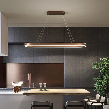 Suspension LED nordique en aluminium, lumière variable pour salle à manger et cuisine