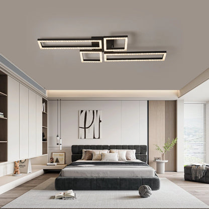 Plafonnier LED moderne design minimaliste en aluminium avec télécommande, lumière d'ambiance chaleureuse