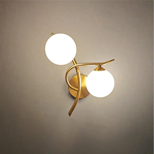 Applique Murale Moderne en Fer avec Boule de Verre G9 LED pour Intérieur