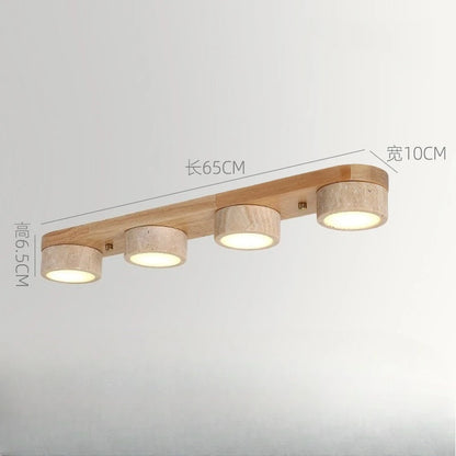 Plafonnier LED en bois de frêne et noyer pour salon et couloir