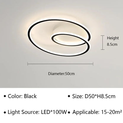 Plafonnier LED Moderne en Aluminium et Acrylique, Luminaire Décoratif pour Salon et Bureau