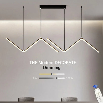 Suspension LED moderne en aluminium 90 cm avec lumière réglable pour salon et chambre