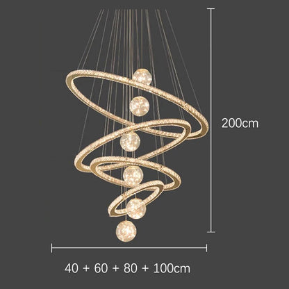 Lustre moderne en cristal nordique à lumière LED pour salon élégant