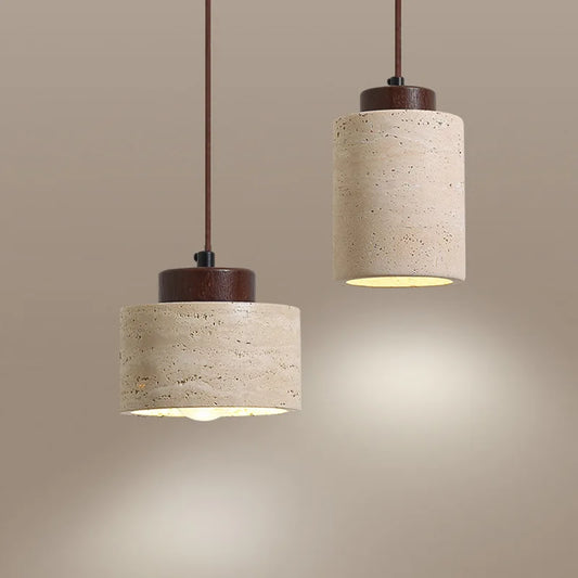 Suspension japonaise wabi-sabi en pierre jaune, lumière chaleureuse pour chambre