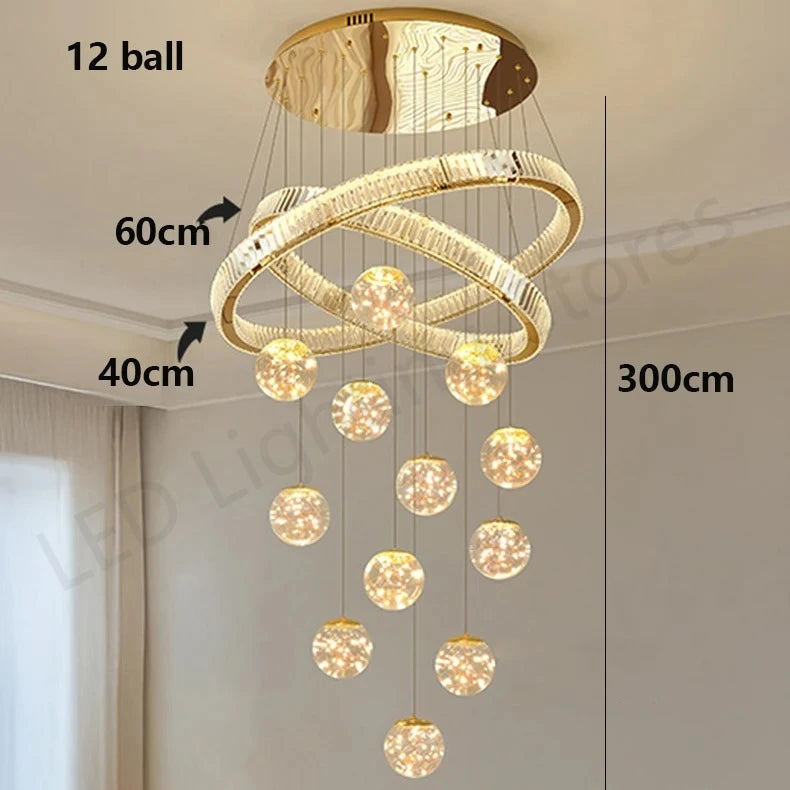 Lustre en cristal moderne pour salon, hall et loft, éclairage cosy à intensité variable