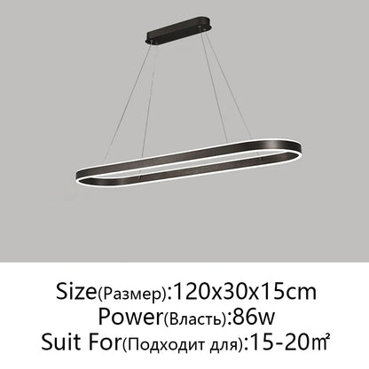 Suspension LED en aluminium au design nordique moderne, lumière chaude ajustable