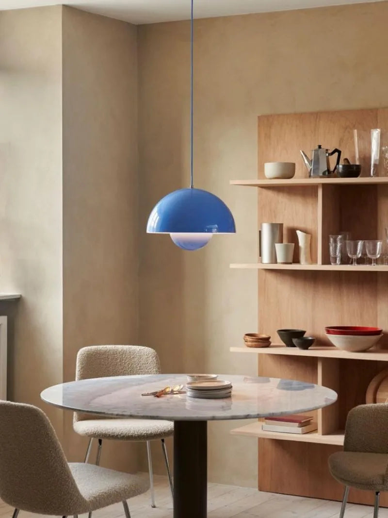 Suspension bourgeon danois en métal, lumière chaude, design moderne